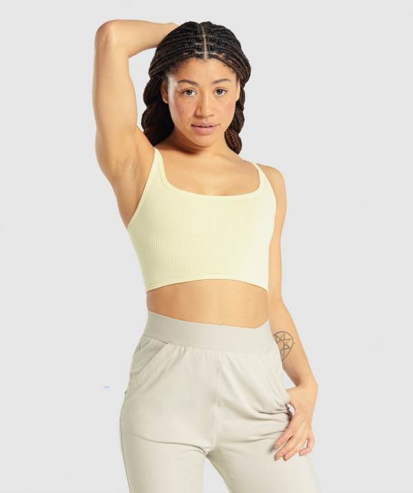 Damske Spodne Pradlo Gymshark Pause Bralette Žlté | KX2397516